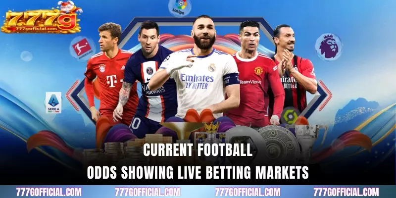 Current football odds showing live betting markets