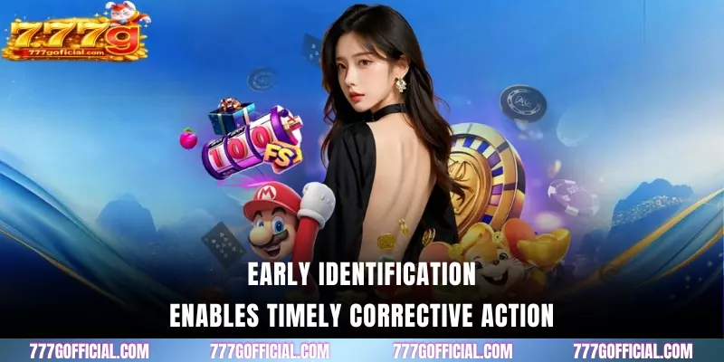 Early identification enables timely corrective action