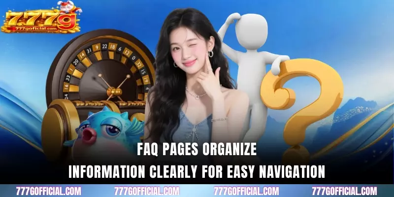 FAQ pages organize information clearly for easy navigation