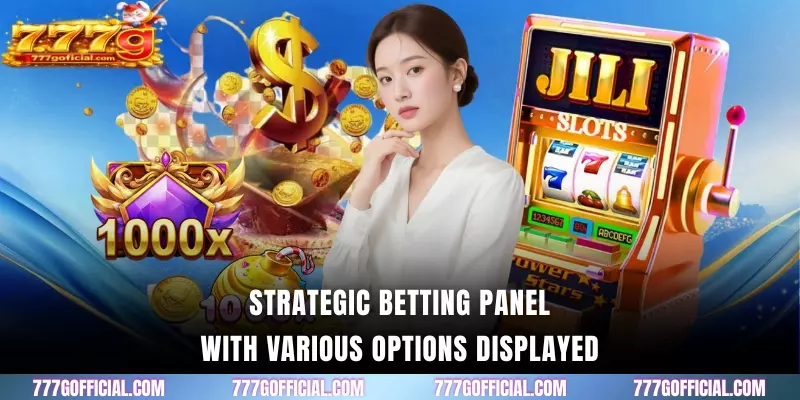 Strategic betting panel with various options displayed