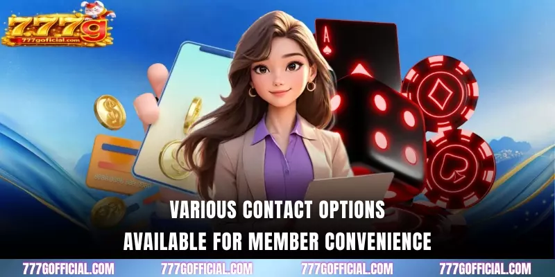 Various contact options available for member convenience